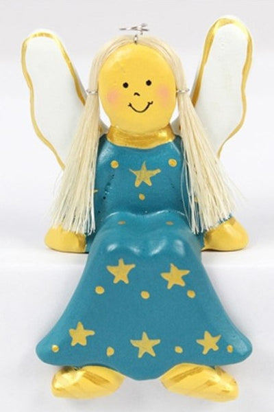 Handmade Wooden Angel Shelf Sitter in Various Colours