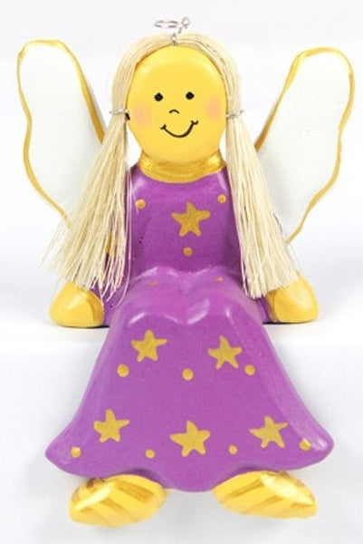 Handmade Wooden Angel Shelf Sitter in Various Colours