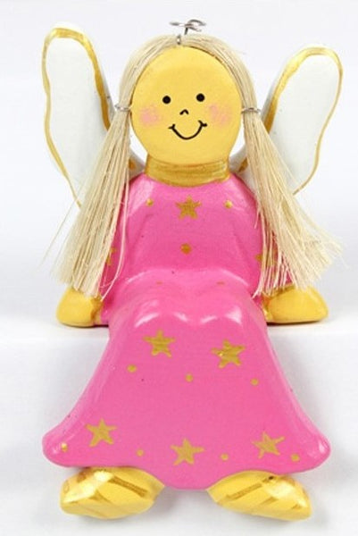 Handmade Wooden Angel Shelf Sitter in Various Colours