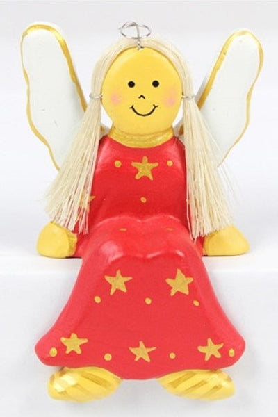 Handmade Wooden Angel Shelf Sitter in Various Colours
