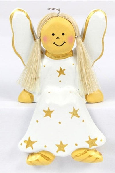 Handmade Wooden Angel Shelf Sitter in Various Colours