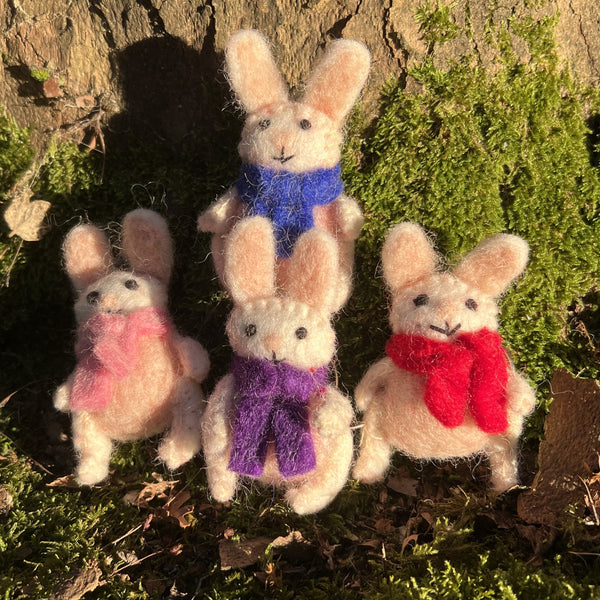 Rabbit with Scarf Fair Trade Felt Keyring