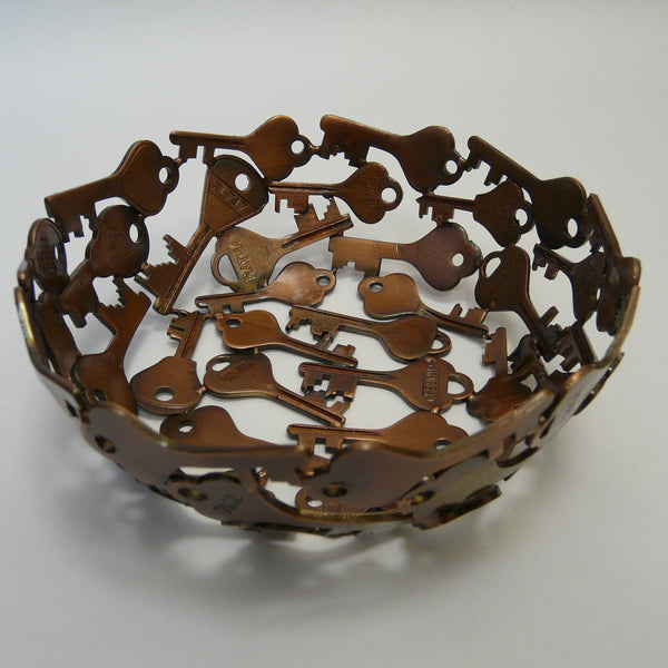 Upcycled Antique Copper Finish Keys Bowl