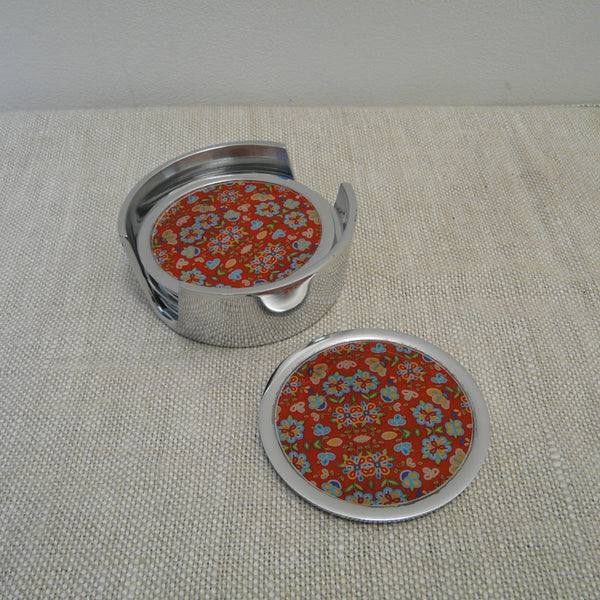 P1110194-Fair-Trade-Recycled-Aluminium-Flower-Coaster-Set-Holder-with-1-coaster-Red