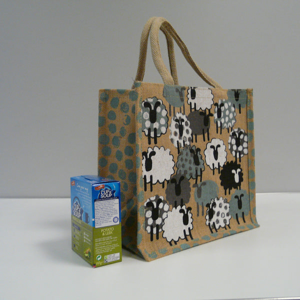 Flock of Sheep Beige Jute Bag