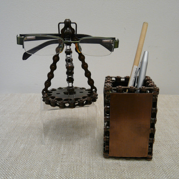 Upcycled Bike Chain Pen Pot