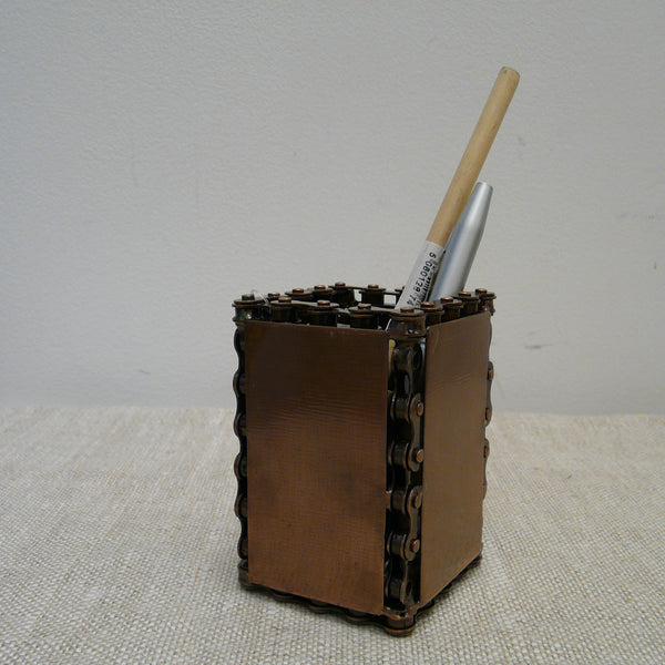 Upcycled Bike Chain Pen Pot
