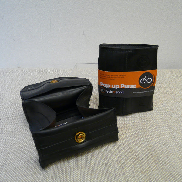 Recycled Inner Tube Pop-Up Purse