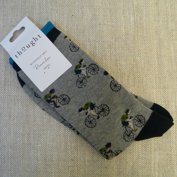 Pale Grey Marle Cyclist Socks