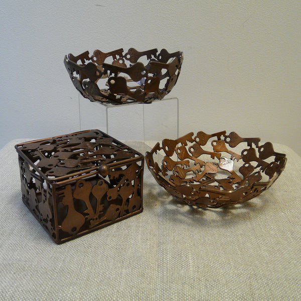 Upcycled Antique Copper Finish Keys Bowl