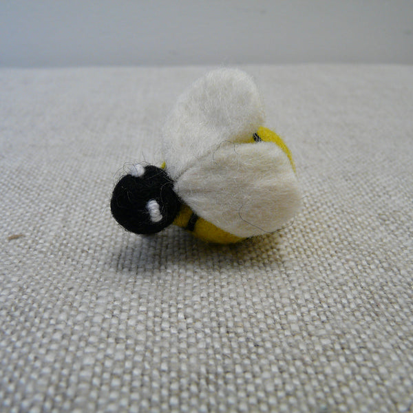 Yellow and Black Felt Bee Brooch