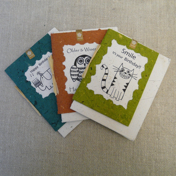 Handmade Paper Elephant Card
