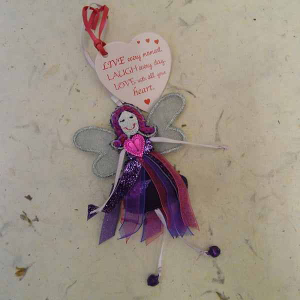 Live, Laugh, Love Glitter Quote Fairy
