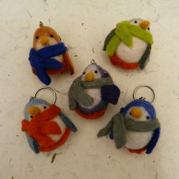 Penguin with Scarf Fair Trade Felt Keyring