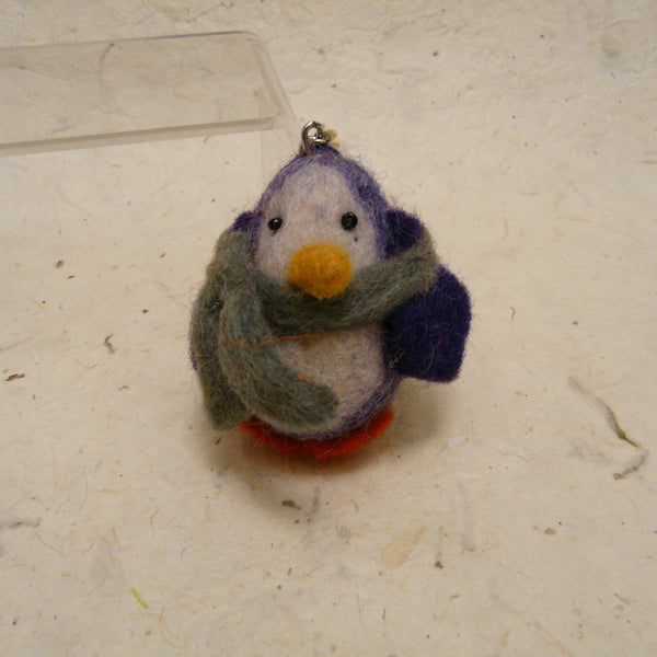 Penguin with Scarf Fair Trade Felt Keyring