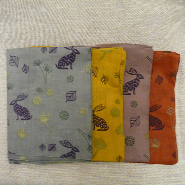 Dusky Pink Cotton Mountain Hare Print Scarf
