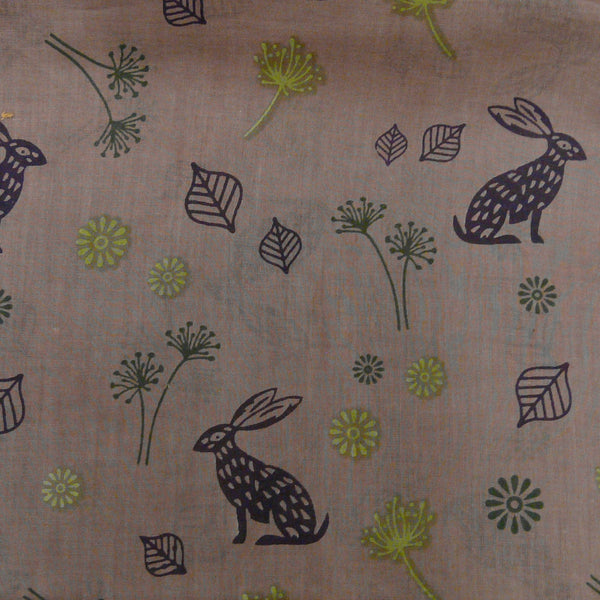 Dusky Pink Cotton Mountain Hare Print Scarf