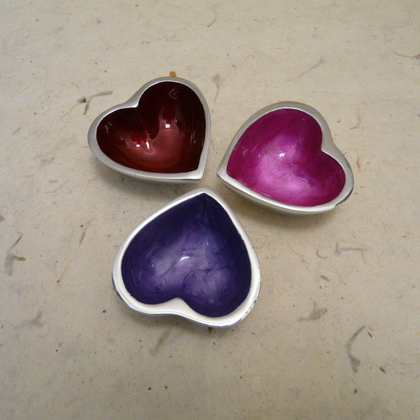 Pink Mini Recycled Aluminium Heart Dish