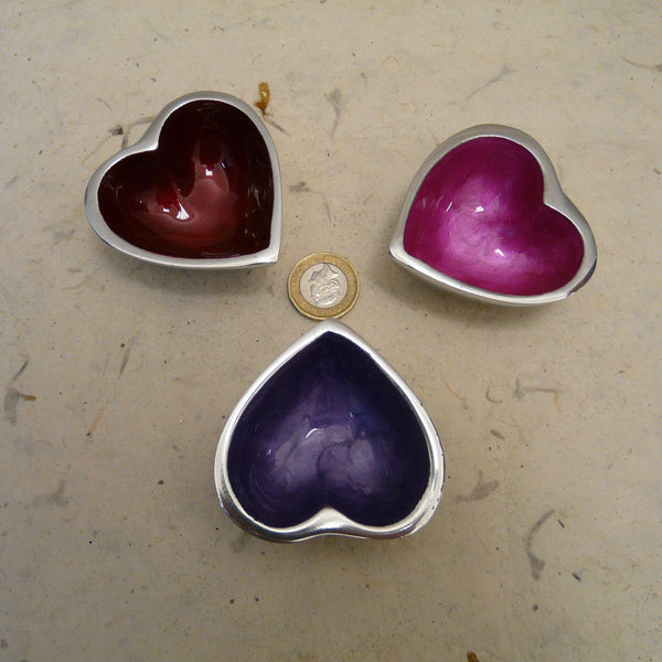 Pink Mini Recycled Aluminium Heart Dish
