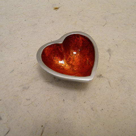 Orange Foiled Mini Recycled Aluminium Heart Dish