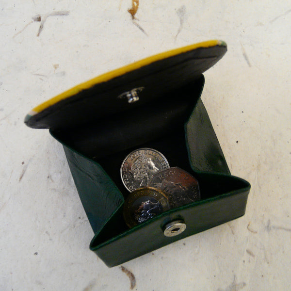 Green Owl Leather Coin Purse