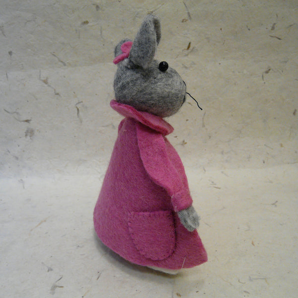 Large Grey Girl Mouse with Pink Jacket