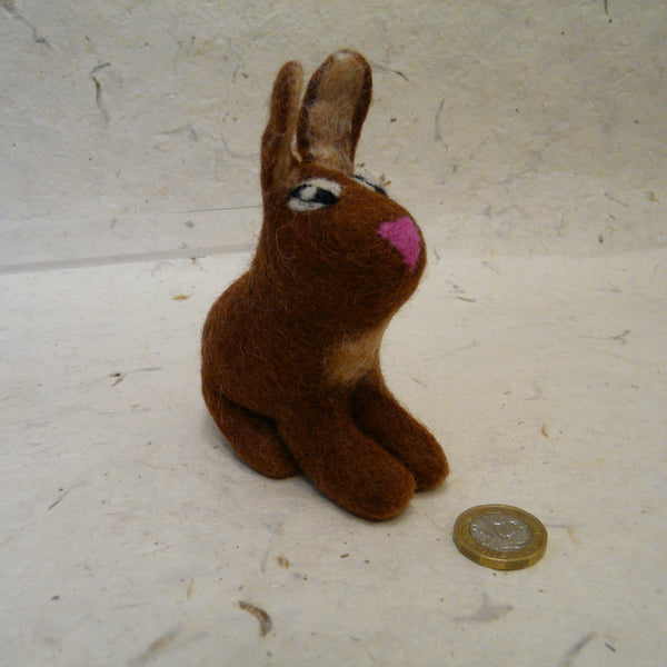 Small Brown Felt Rabbit