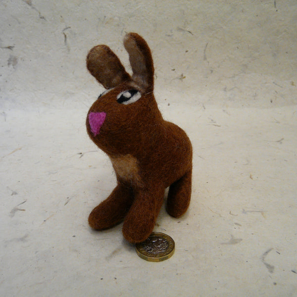 Small Brown Felt Rabbit