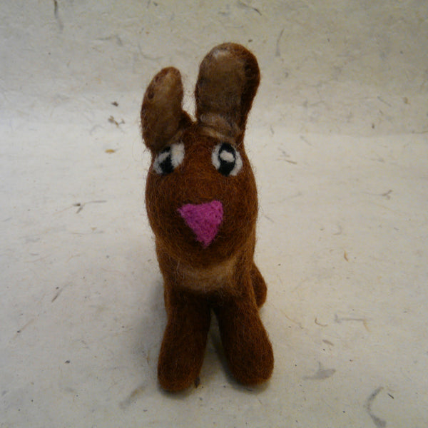 Small Brown Felt Rabbit