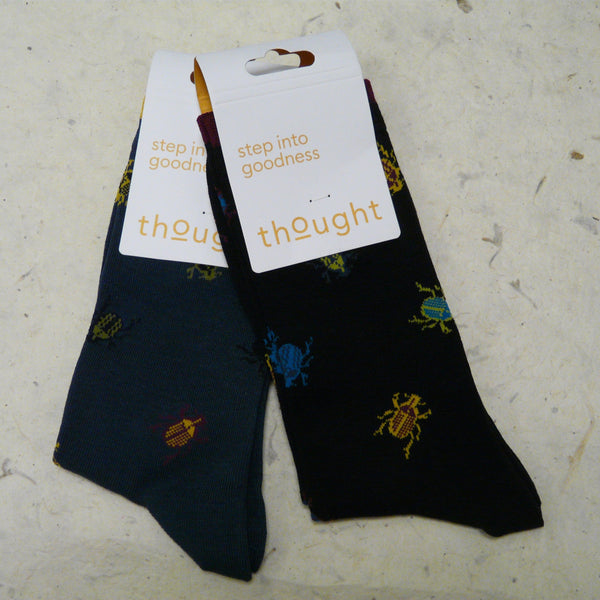 Slate Blue Bamboo Bug Socks