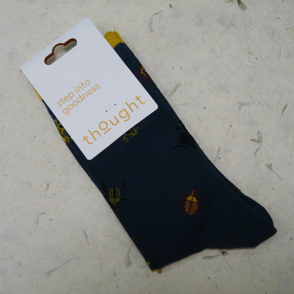 Slate Blue Bamboo Bug Socks