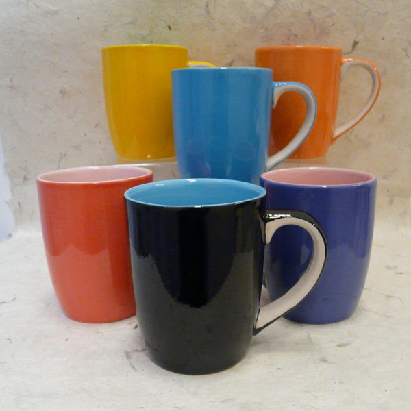Yellow and Green Hand-painted Mug
