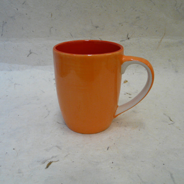 Orange and Red Hand-painted Mug
