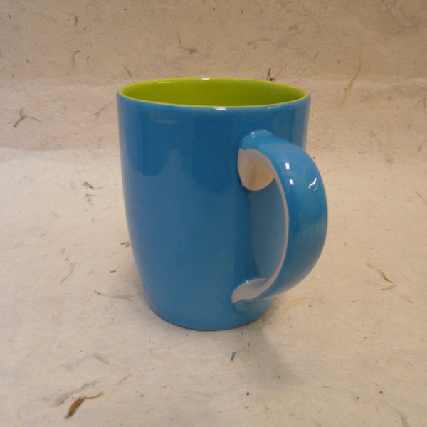 Blue and Green Hand-painted Mug