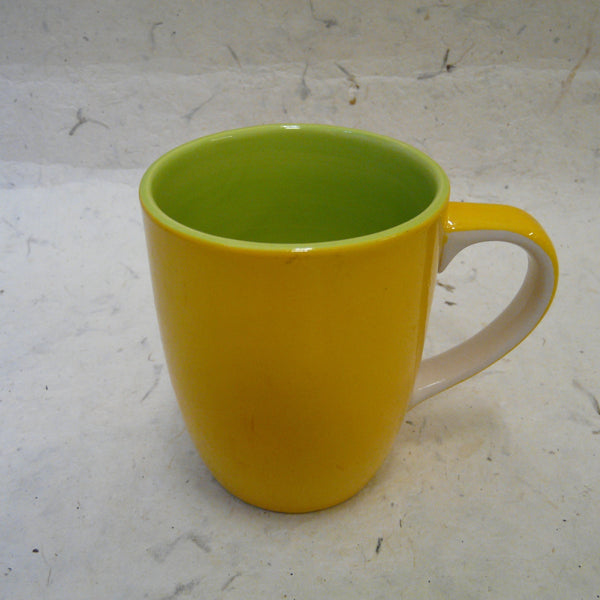 Yellow and Green Hand-painted Mug