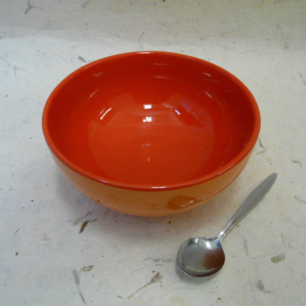 Orange and Red Hand-painted Bowl