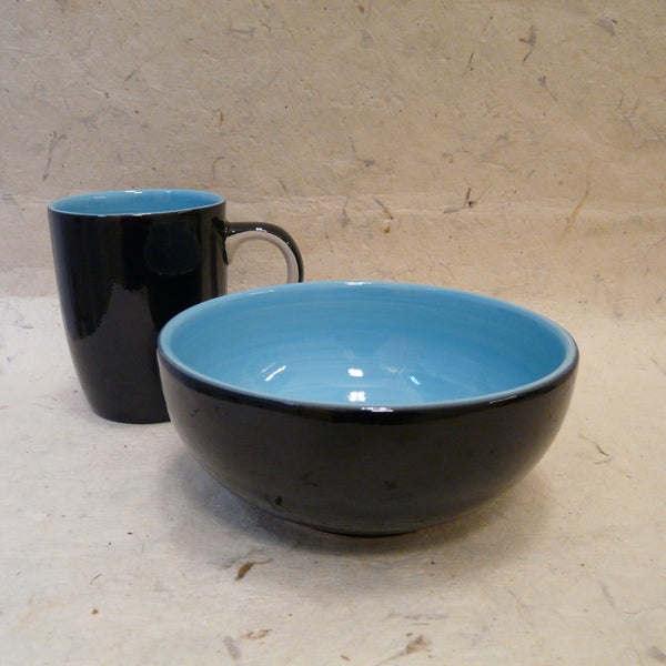 Black and Blue Hand-painted Mug