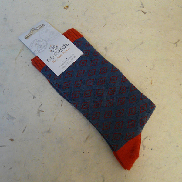 Denim Geo Organic Cotton Socks 7 - 11