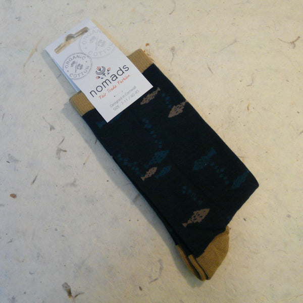 Navy Minnow Organic Cotton Socks 7 - 11