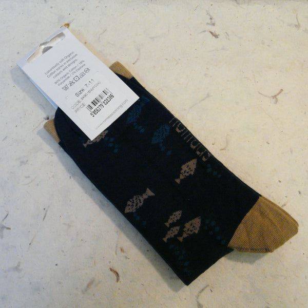 Navy Minnow Organic Cotton Socks 7 - 11