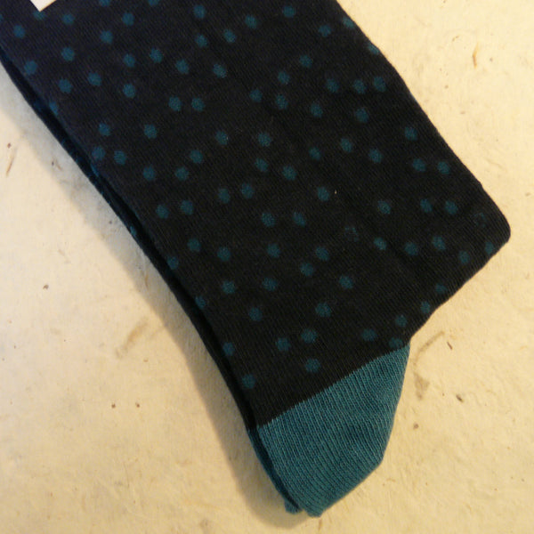 Navy Blue Spotted Organic Cotton Socks 7 - 11