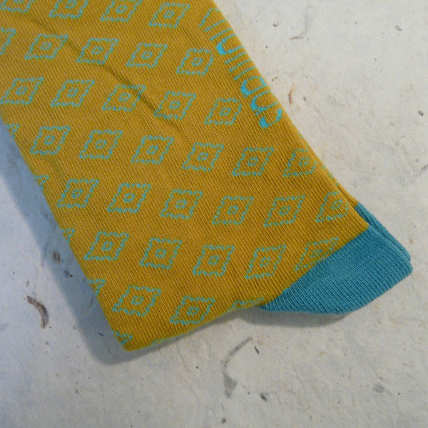 Sunflower Yellow Geo Organic Cotton Socks 7 - 11