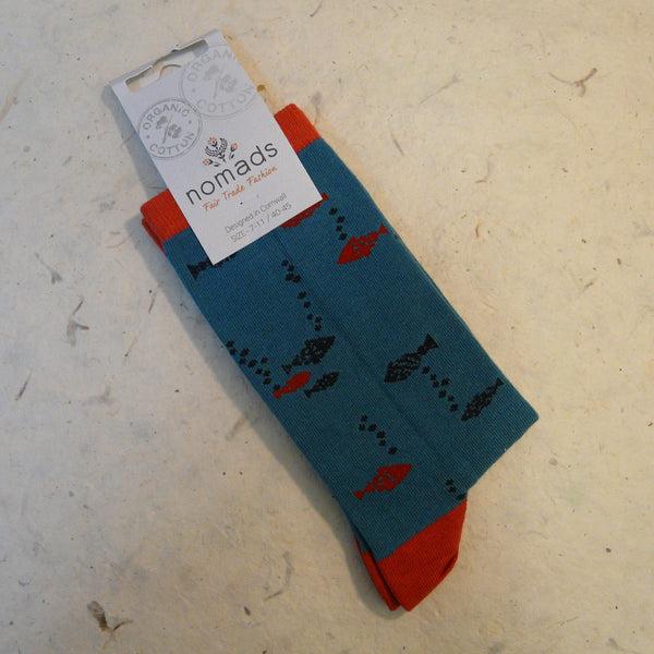Mineral Blue Minnow Organic Cotton Socks 7 - 11