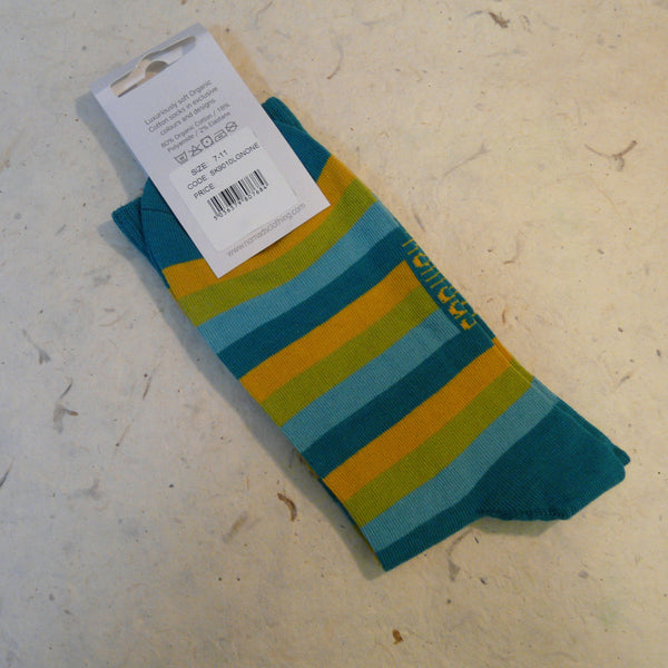 Lagoon Striped Organic Cotton Socks 7 - 11
