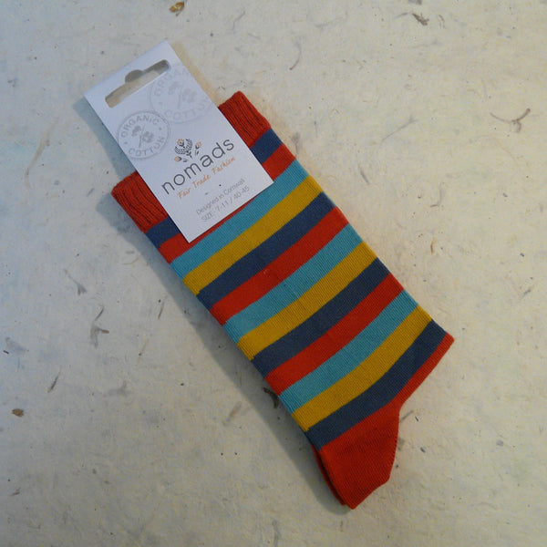 Sunset Striped Organic Cotton Socks 7 - 11