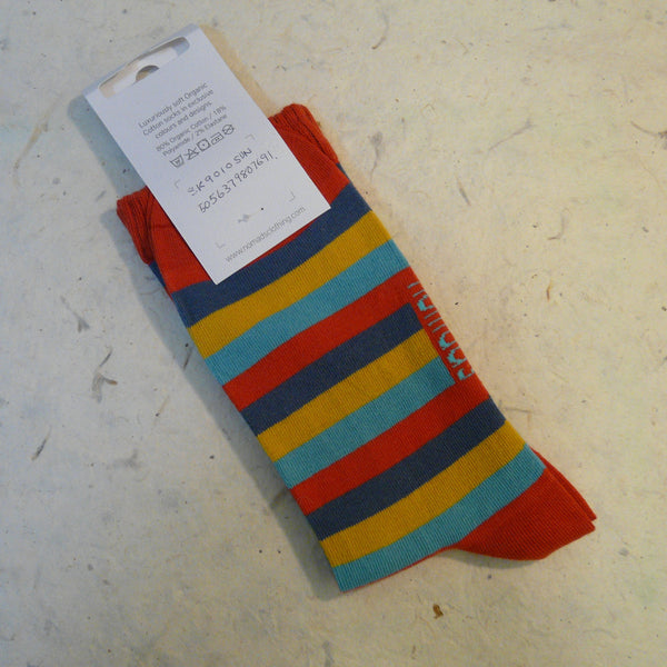 Sunset Striped Organic Cotton Socks 7 - 11