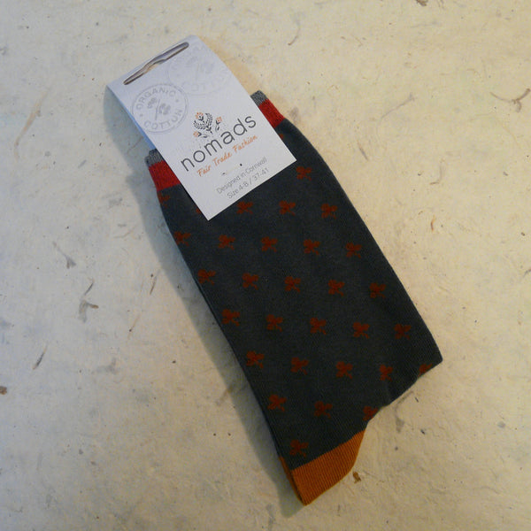 Lead Grey Organic Cotton Clover Socks 4 - 7