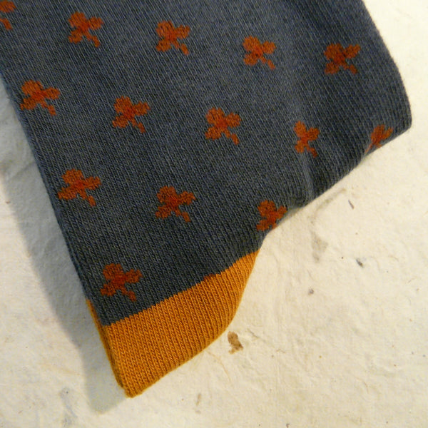 Lead Grey Organic Cotton Clover Socks 4 - 7