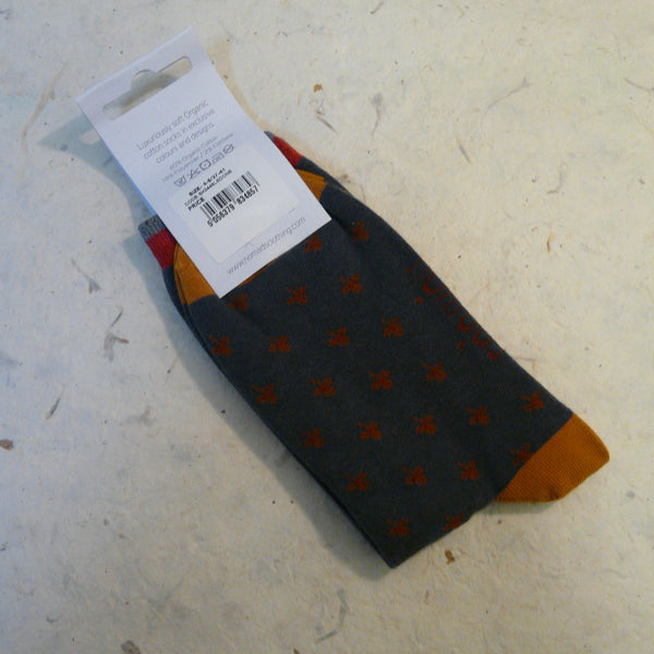Lead Grey Organic Cotton Clover Socks 4 - 7