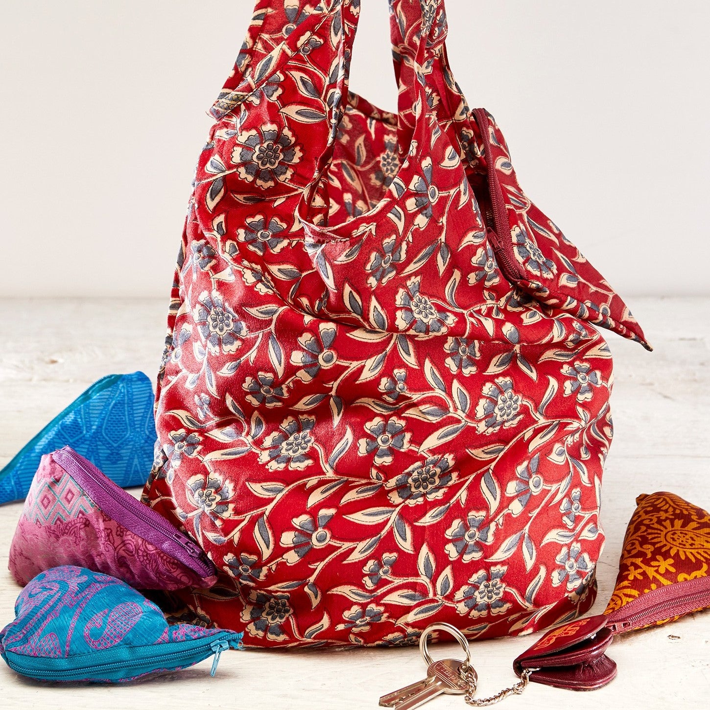 Recycled Sari Foldaway Fair Trade Shopping Bag